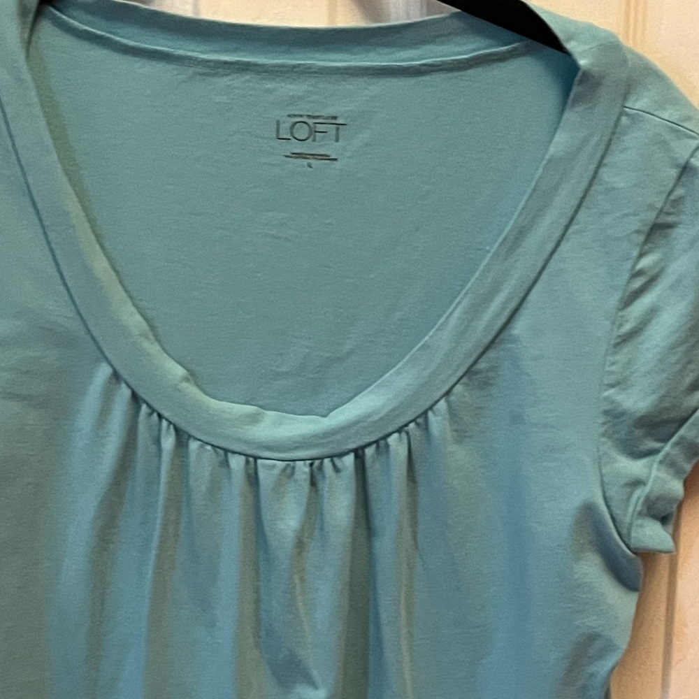 LOFT Women's Aqua Short Sleeve Top
